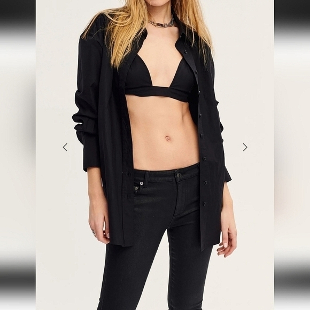 SER.O.YA Lydia Black Shirt NWT